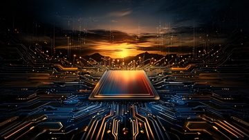 芯片与天空的艺术融合