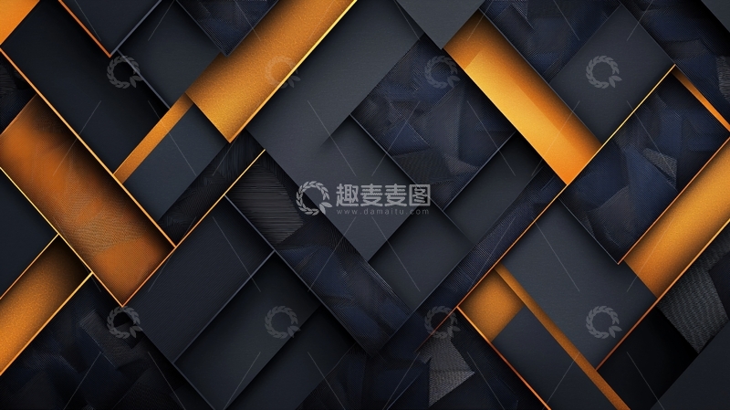 高清大图下载【趣麦麦图】黑色金色几何图形背景