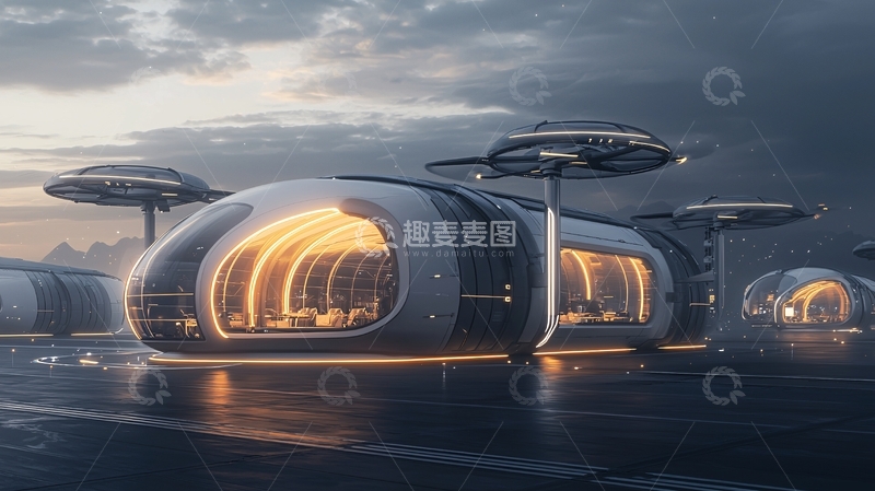 高清大图下载【趣麦麦图】未来飞行汽车