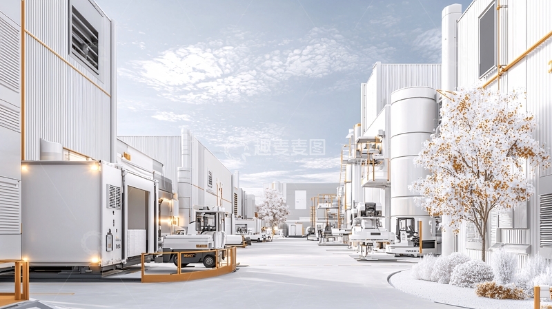 高清大图下载【趣麦麦图】纯净的白色城市街道