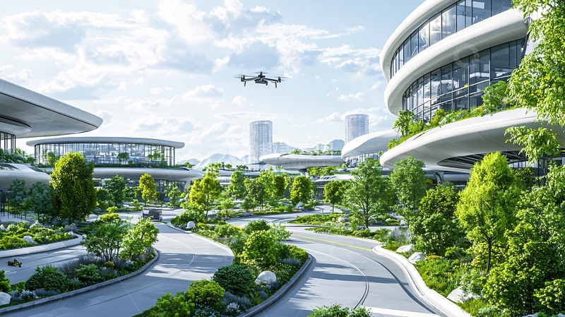 高清大图下载【趣麦麦图】未来城市绿色生态景观