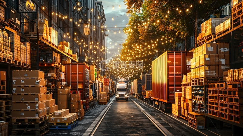 高清大图下载【趣麦麦图】仓库内部的圣诞氛围