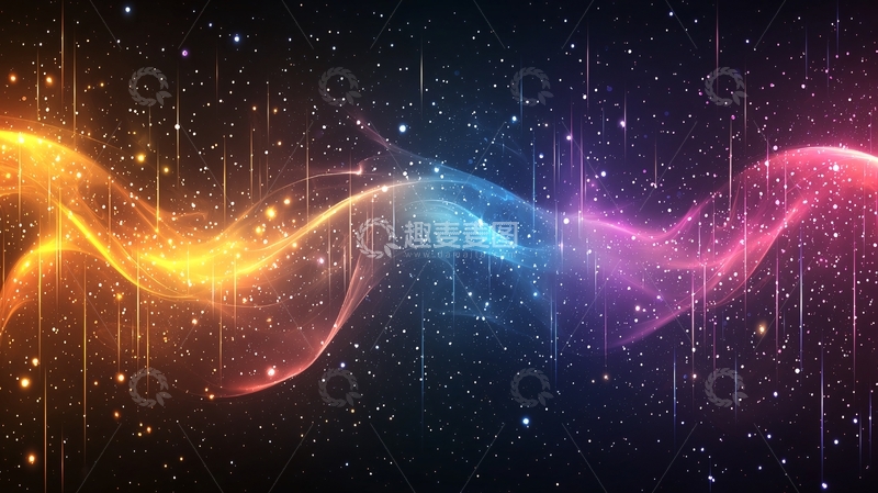 高清大图下载【趣麦麦图】彩色光线流动背景