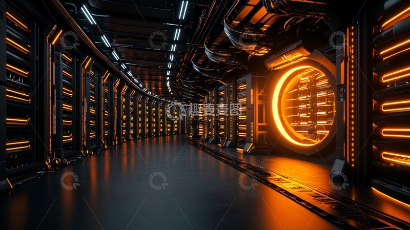 高清大图下载【趣麦麦图】科技感隧道走廊