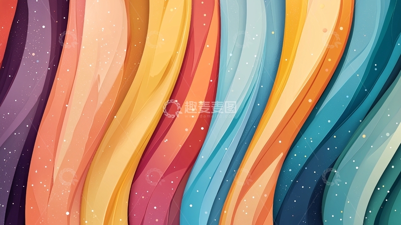 高清大图下载【趣麦麦图】彩色波浪的抽象背景