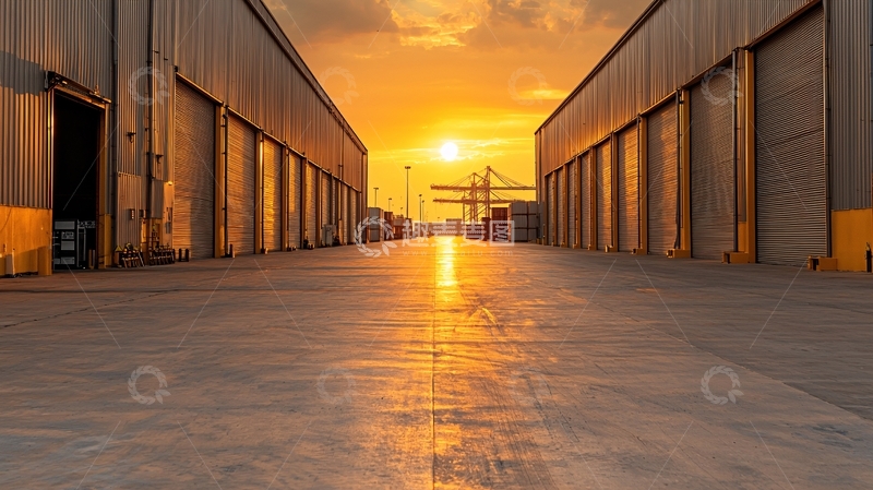 高清大图下载【趣麦麦图】工业区日落景观