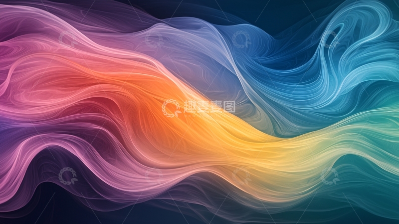 高清大图下载【趣麦麦图】彩色流体线条背景