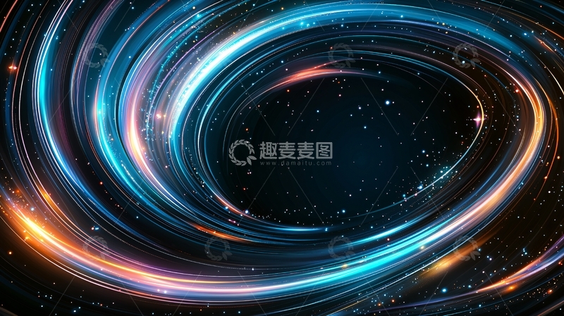 高清大图下载【趣麦麦图】炫彩漩涡星空背景