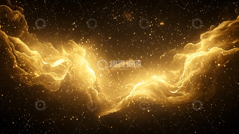高清大图下载【趣麦麦图】金色星云宇宙景象