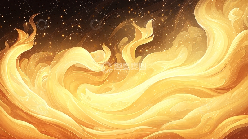 高清大图下载【趣麦麦图】金色火焰抽象背景