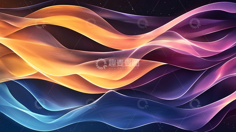 高清大图下载【趣麦麦图】彩色流线型抽象背景