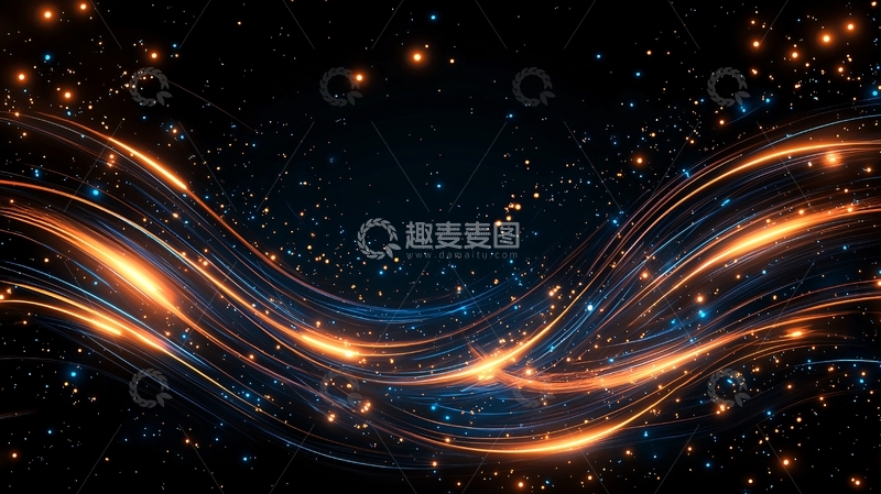 高清大图下载【趣麦麦图】金色光线流动背景