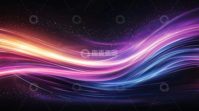 高清大图下载【趣麦麦图】彩色光线流动背景