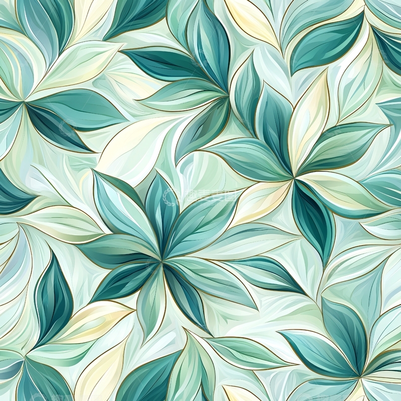 高清大图下载【趣麦麦图】绿色花瓣重复图案