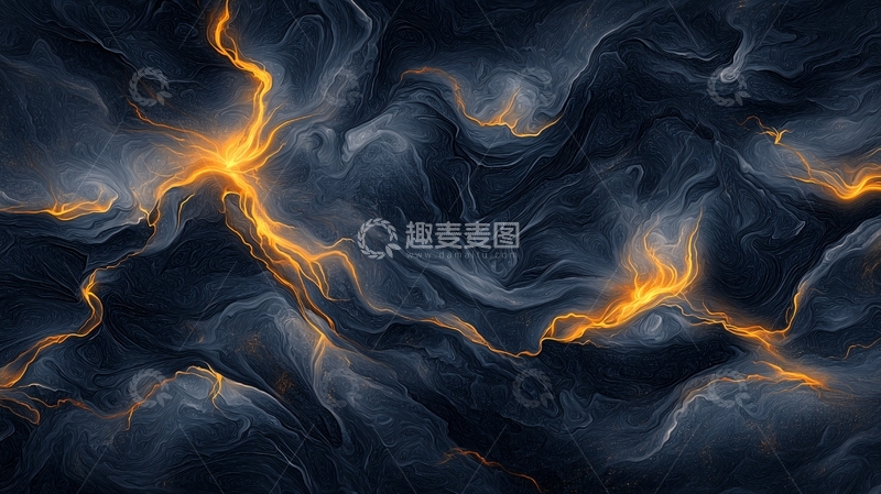 高清大图下载【趣麦麦图】黑暗抽象闪电