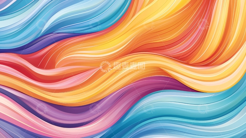 高清大图下载【趣麦麦图】抽象彩色水彩流动笔触