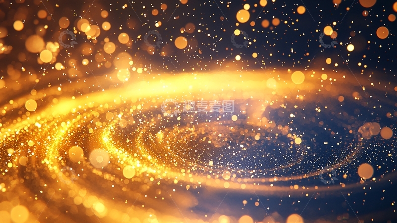 高清大图下载【趣麦麦图】金色光晕星空漩涡