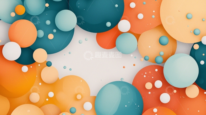 高清大图下载【趣麦麦图】彩色气泡背景