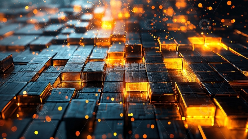 高清大图下载【趣麦麦图】科技感立方体发光阵列