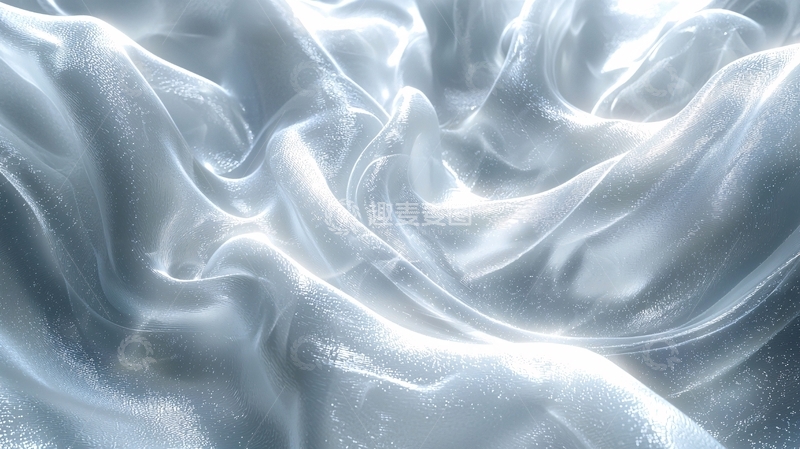 波光粼粼的银色绸缎质感