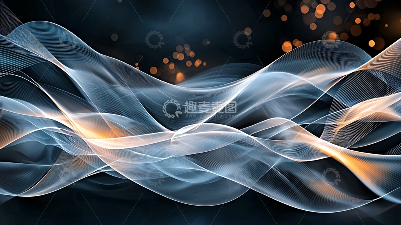 高清大图下载【趣麦麦图】抽象水墨风格波浪背景