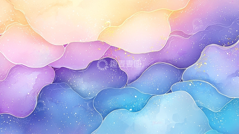 高清大图下载【趣麦麦图】水彩晕染渐变背景