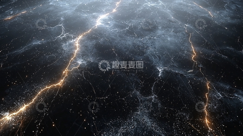 高清大图下载【趣麦麦图】闪电划破黑暗天空