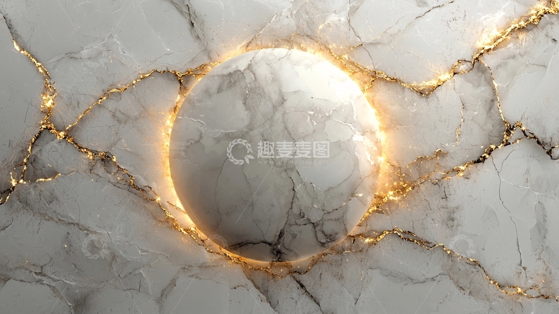 高清大图下载【趣麦麦图】金色光圈白大理石纹理