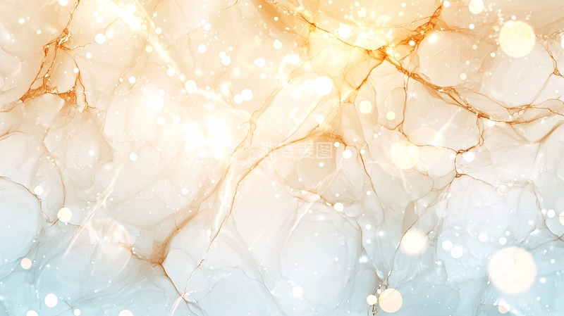 高清大图下载【趣麦麦图】金色水墨晕染梦幻光斑