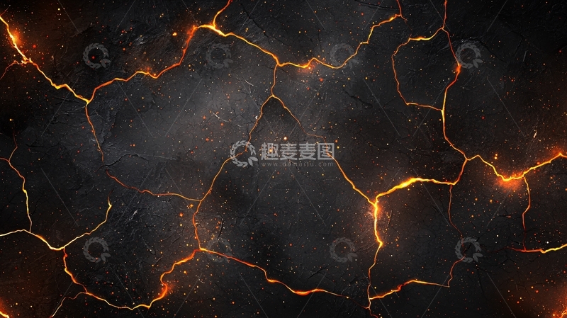 高清大图下载【趣麦麦图】岩浆裂缝的黑色背景