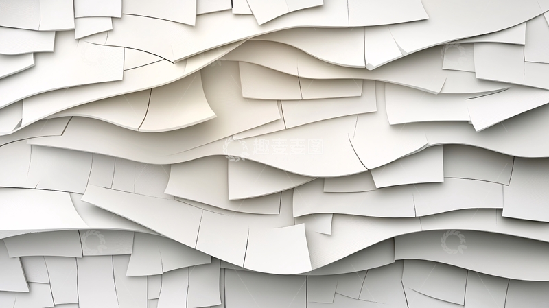 高清大图下载【趣麦麦图】白色纸片堆叠波浪