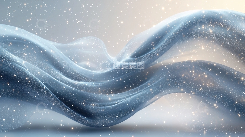 高清大图下载【趣麦麦图】蓝色丝绸般的雪景