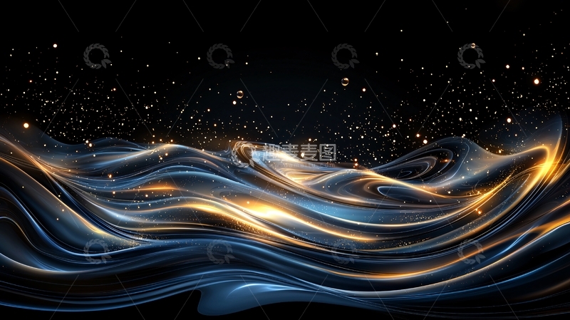 高清大图下载【趣麦麦图】抽象光线流动夜空星光