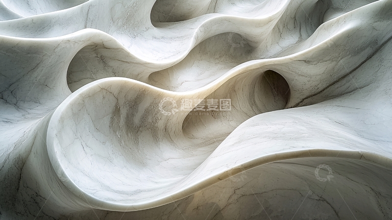 高清大图下载【趣麦麦图】抽象白色流动波浪