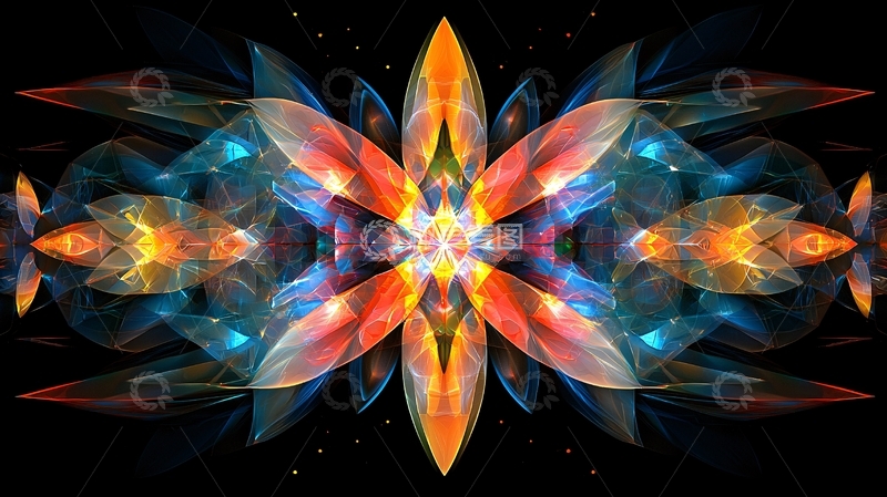 高清大图下载【趣麦麦图】抽象对称花纹