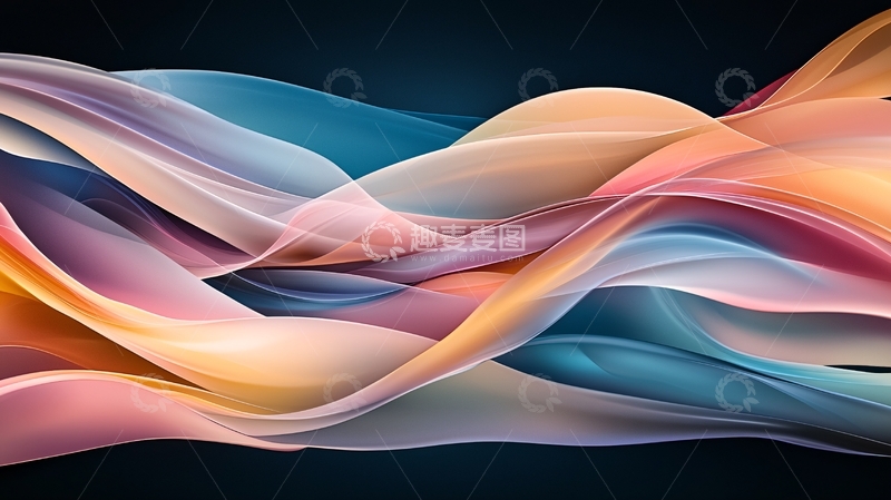 高清大图下载【趣麦麦图】彩色波浪抽象背景
