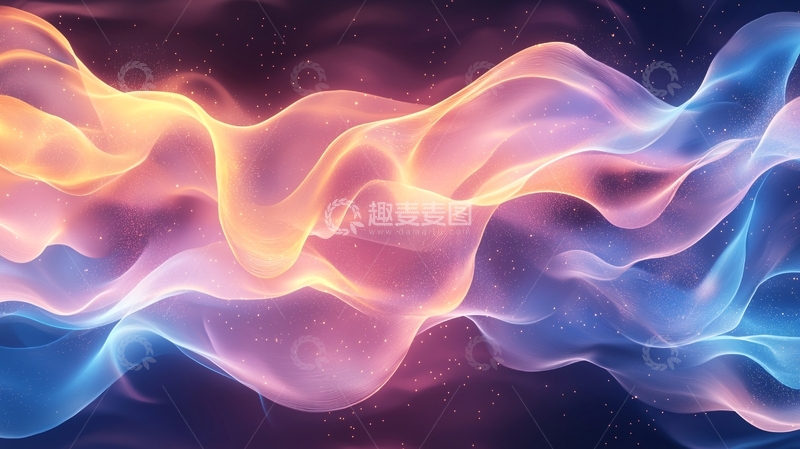 高清大图下载【趣麦麦图】绚丽多彩的抽象波浪