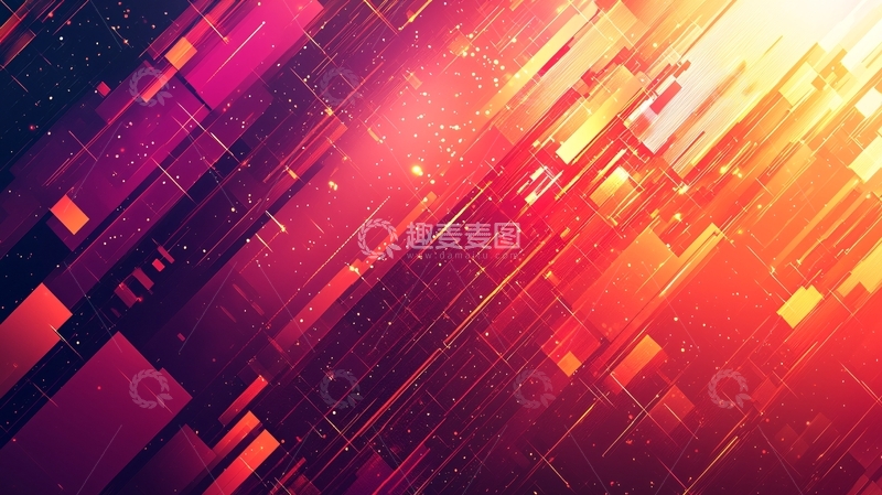 高清大图下载【趣麦麦图】科技感炫彩几何图形背景