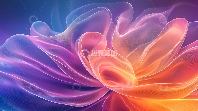 高清大图下载【趣麦麦图】彩色光线流动抽象背景