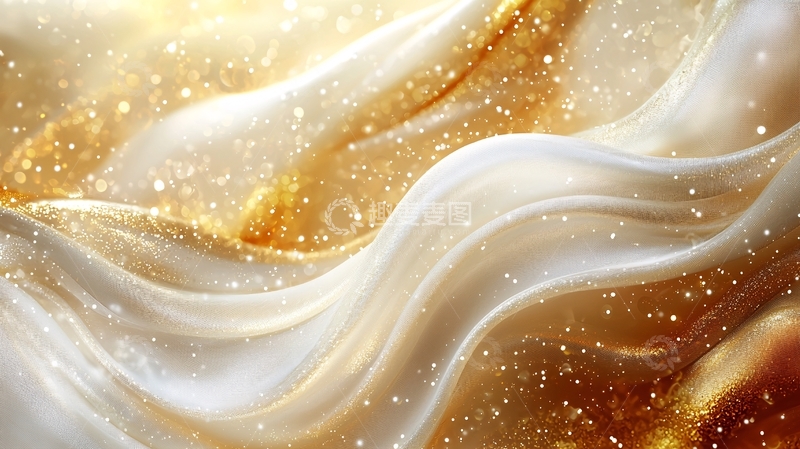 高清大图下载【趣麦麦图】金色白色交织的丝绸