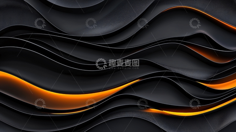 高清大图下载【趣麦麦图】黑色流体金色点缀