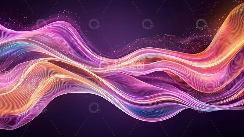 高清大图下载【趣麦麦图】抽象波浪渐变光效