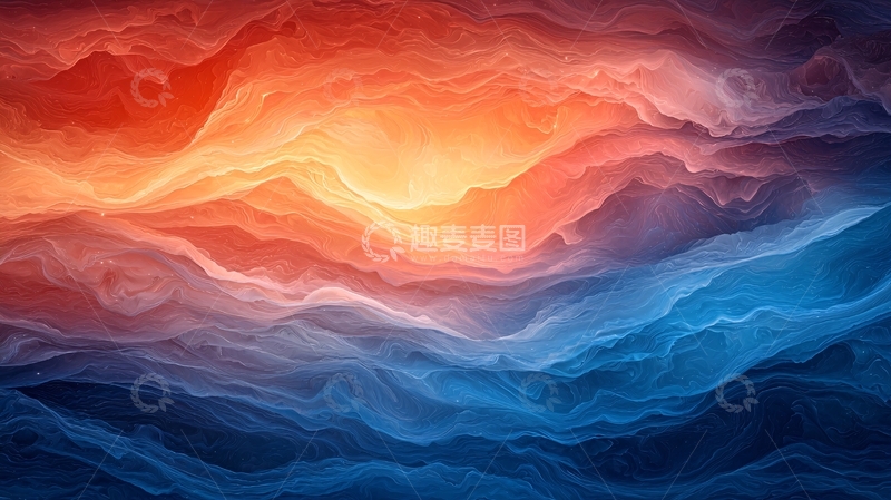 高清大图下载【趣麦麦图】抽象水彩天空