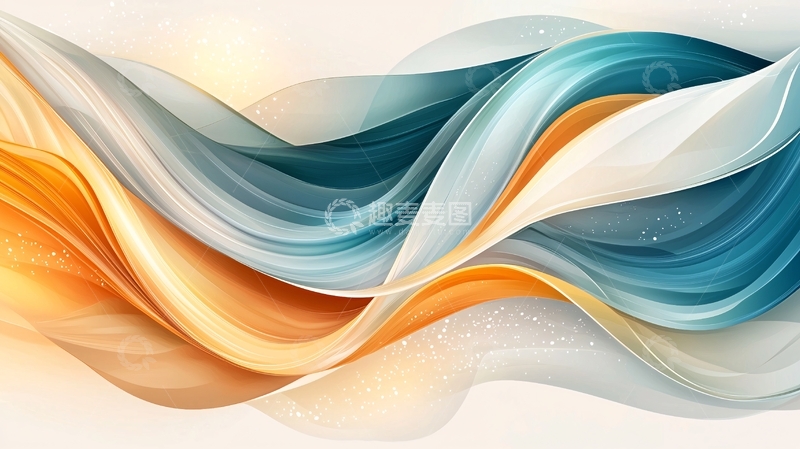 高清大图下载【趣麦麦图】抽象水彩流动曲线