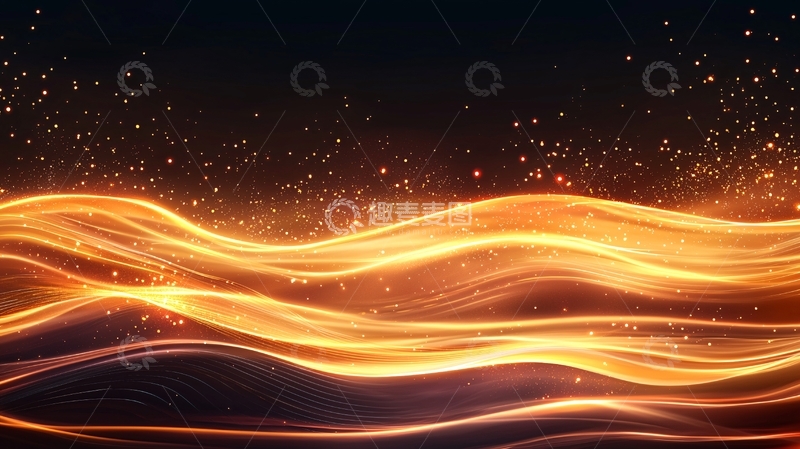 高清大图下载【趣麦麦图】金色火焰流动背景
