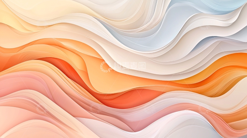 高清大图下载【趣麦麦图】柔和色彩流动曲线