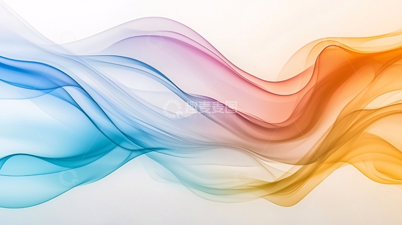 高清大图下载【趣麦麦图】彩色烟雾般的渐变流动曲线