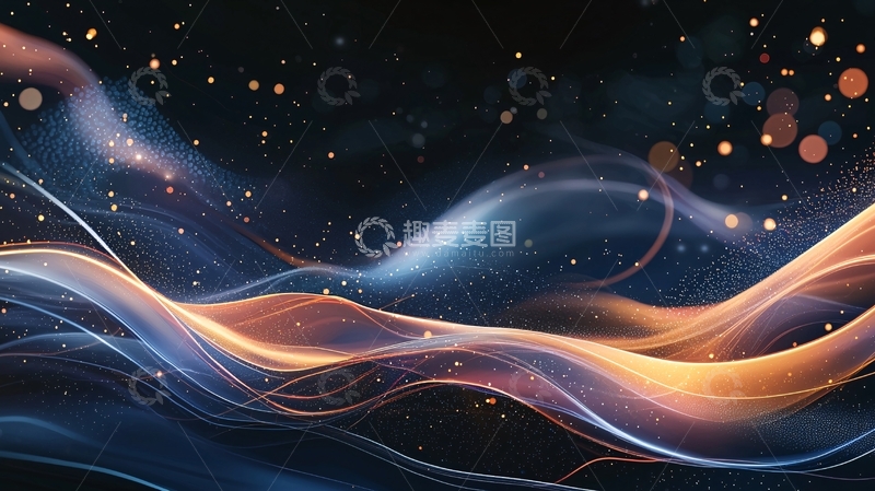 高清大图下载【趣麦麦图】流动曲线光效背景