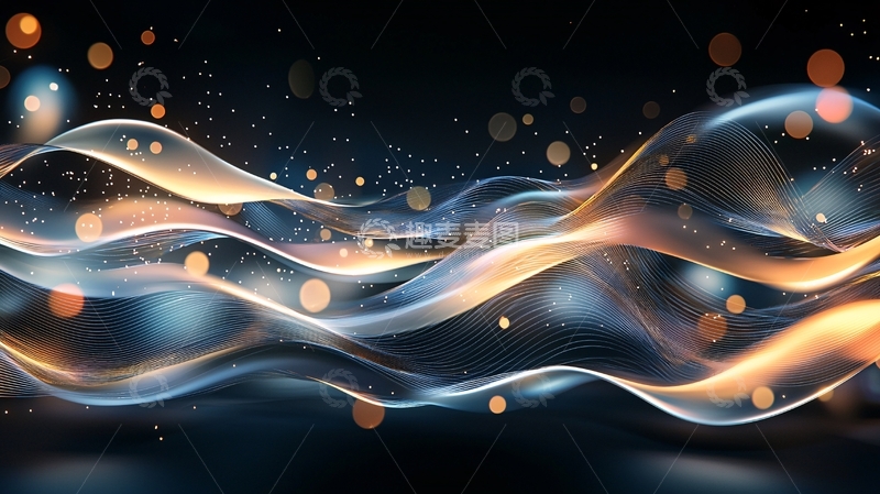 高清大图下载【趣麦麦图】流光溢彩的抽象波浪