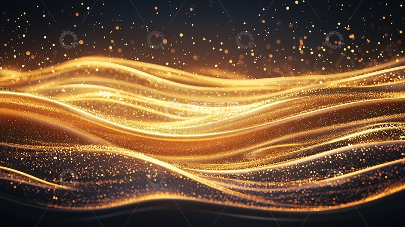高清大图下载【趣麦麦图】金色光线流动背景